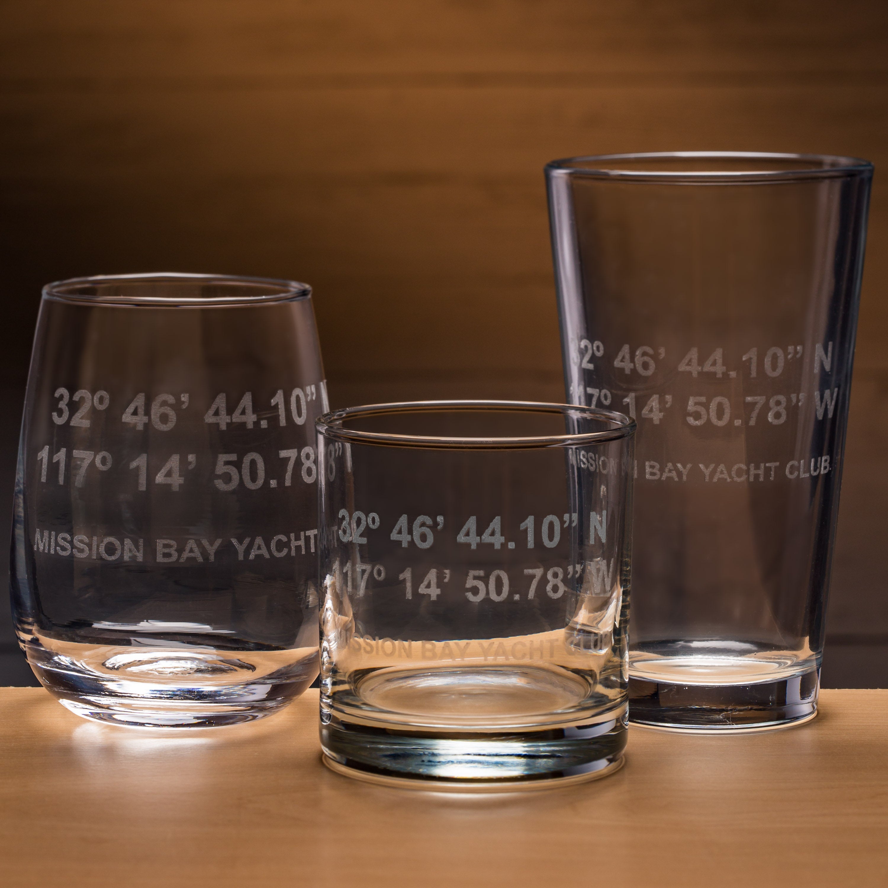 Custom GPS Coordinates Engraved Glasses