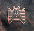 Engraved Deer Hunting American Flag Patch