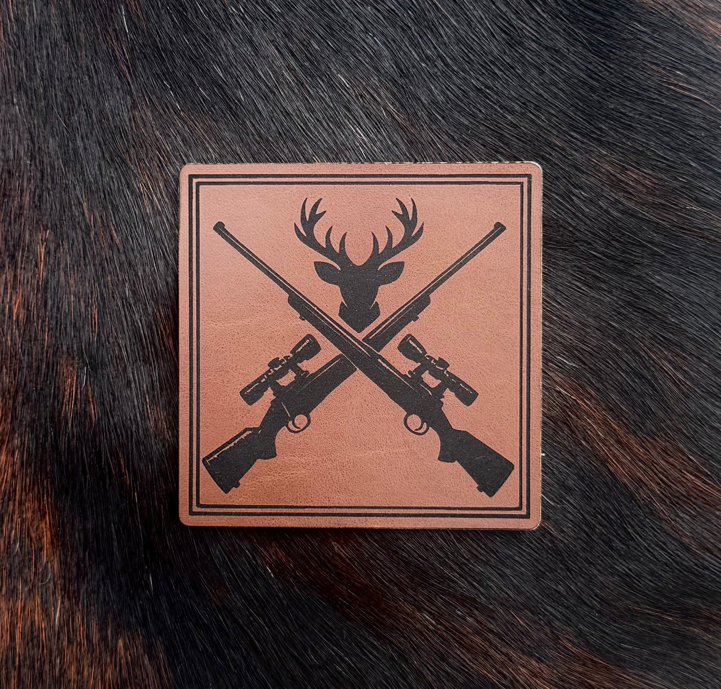 Engraved Deer Hunting Rifle Patch