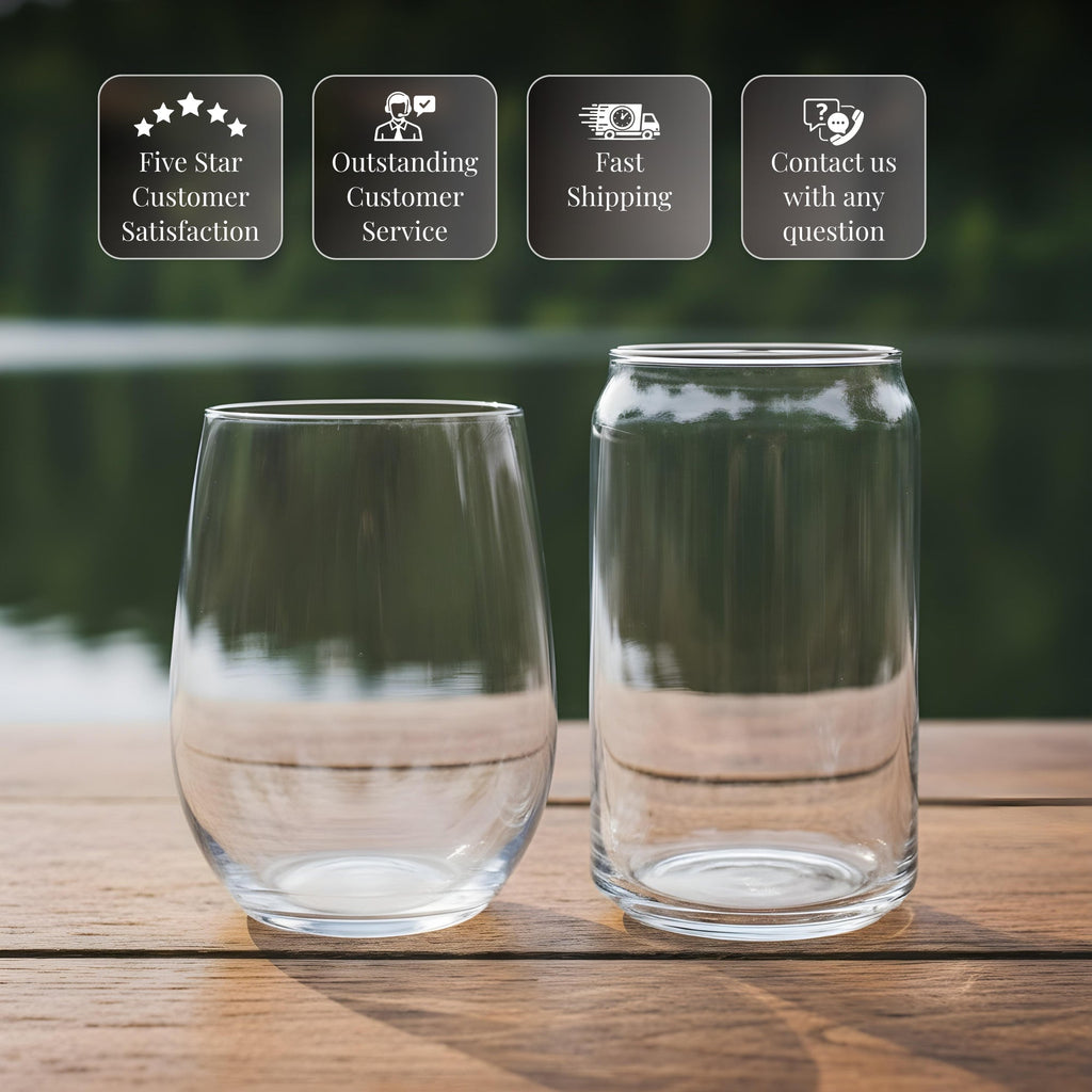 Blue Heron Engraved Glasses