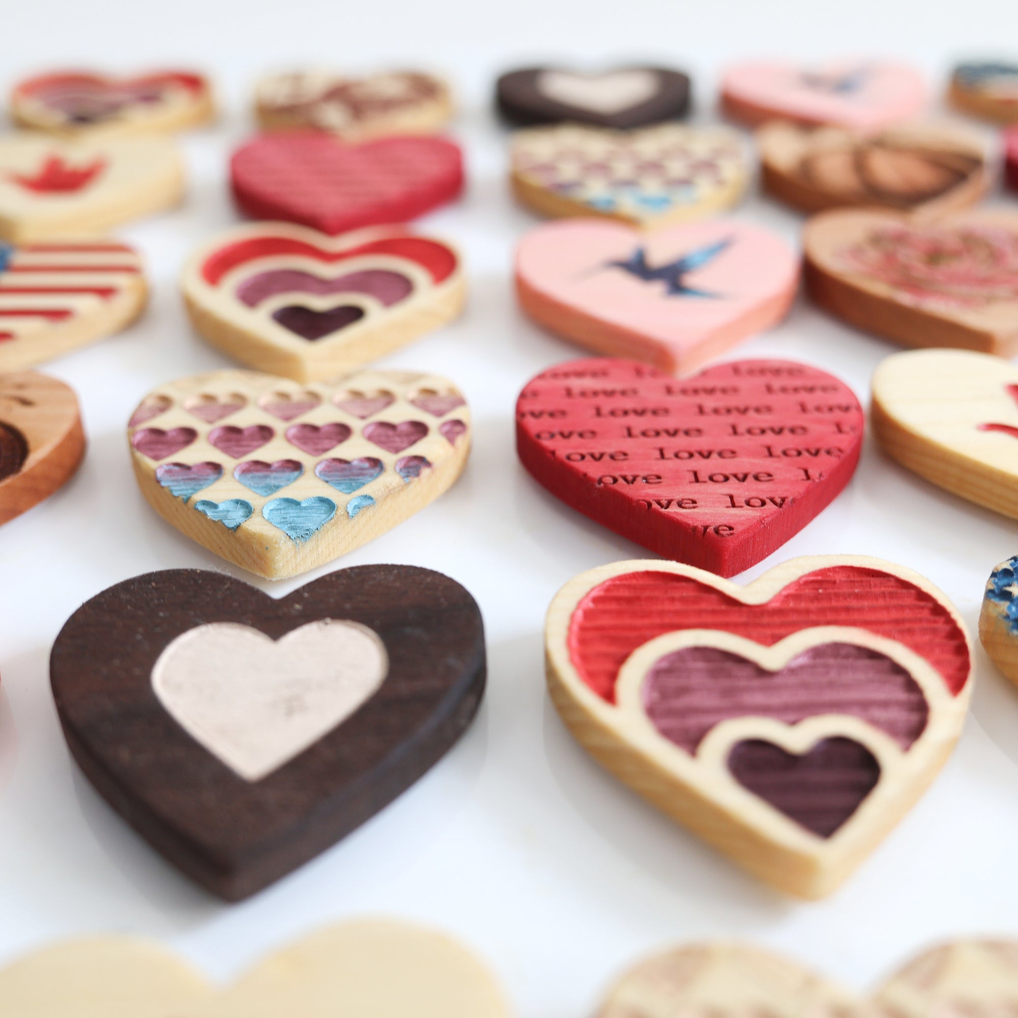 Engraved Heart Magnets