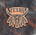Engraved Texas Longhorn Skull Patch