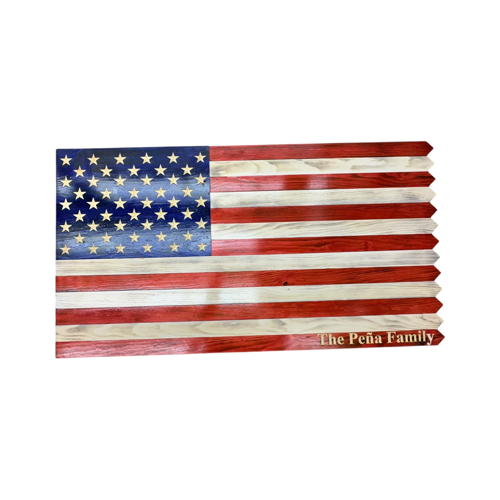 Wooden American Picket Fence Flag with Customization and Ground Stakes