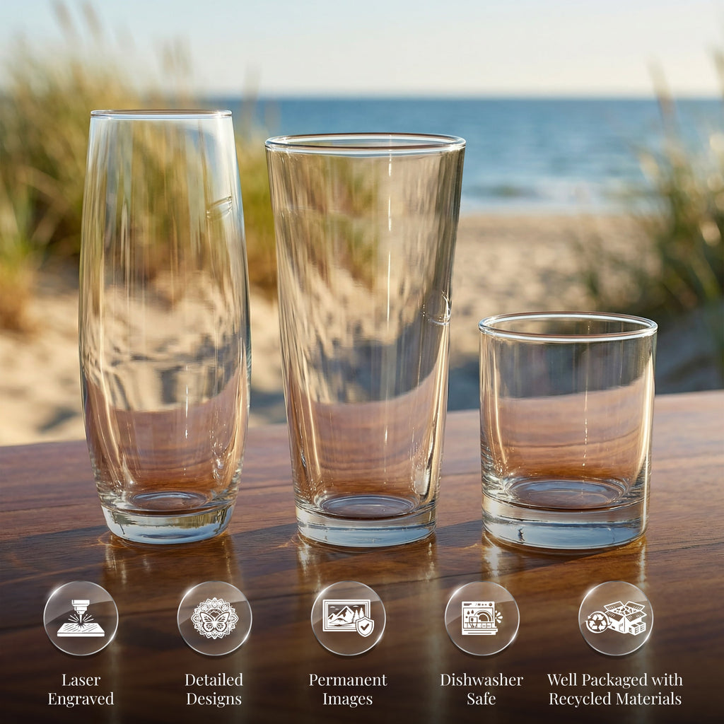 Skipjack Sailboat Engraved Glass
