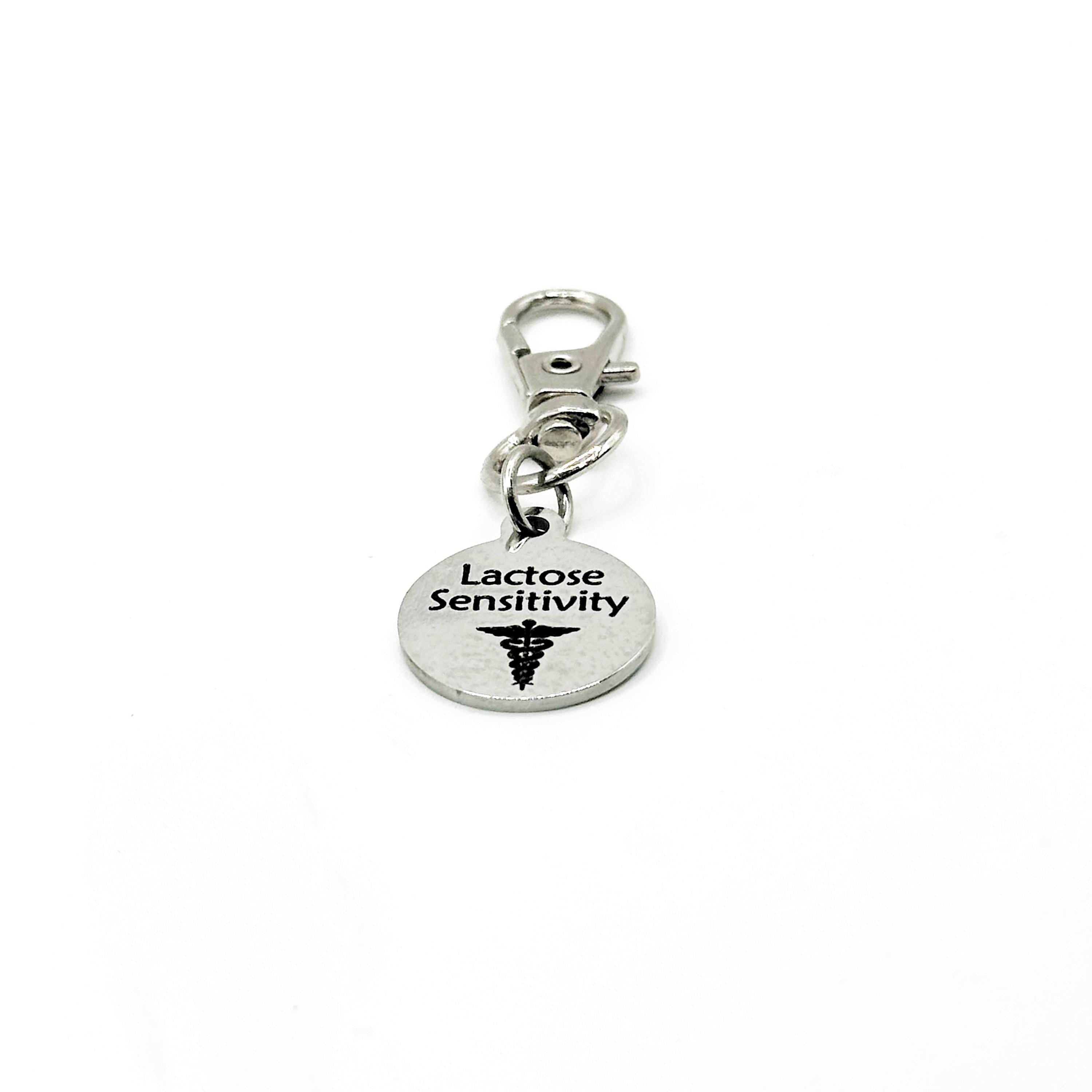 Lactose Sensitivity Medical Alert Clip On Charm Stainless Steel Allergy Awareness Accessory