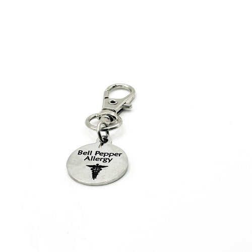 Bell Pepper Allergy Medical Alert Clip On Charm Stainless Steel Allergy Identification Lobster Clasp Charm