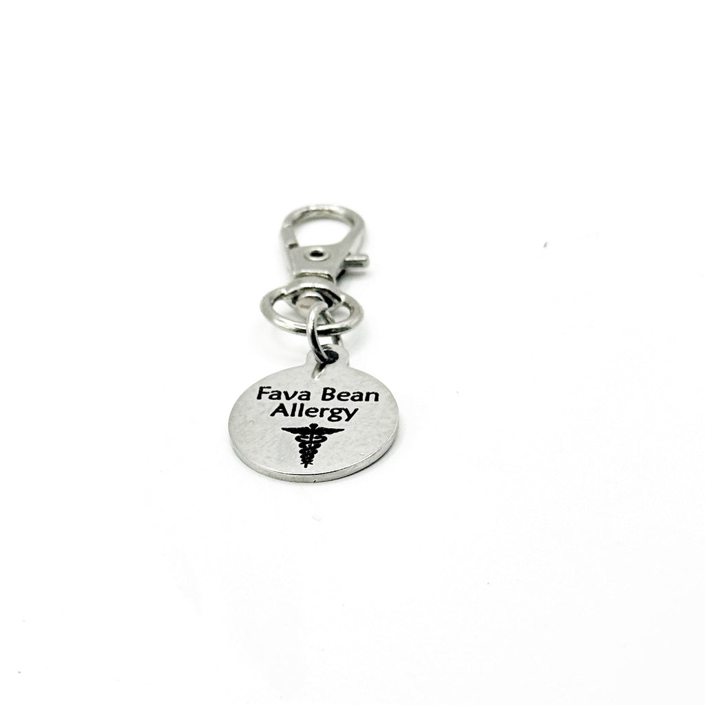 Fava Bean Allergy Medical Alert Clip On Charm Stainless Steel Allergy Charm For Bags Zippers And Keychains