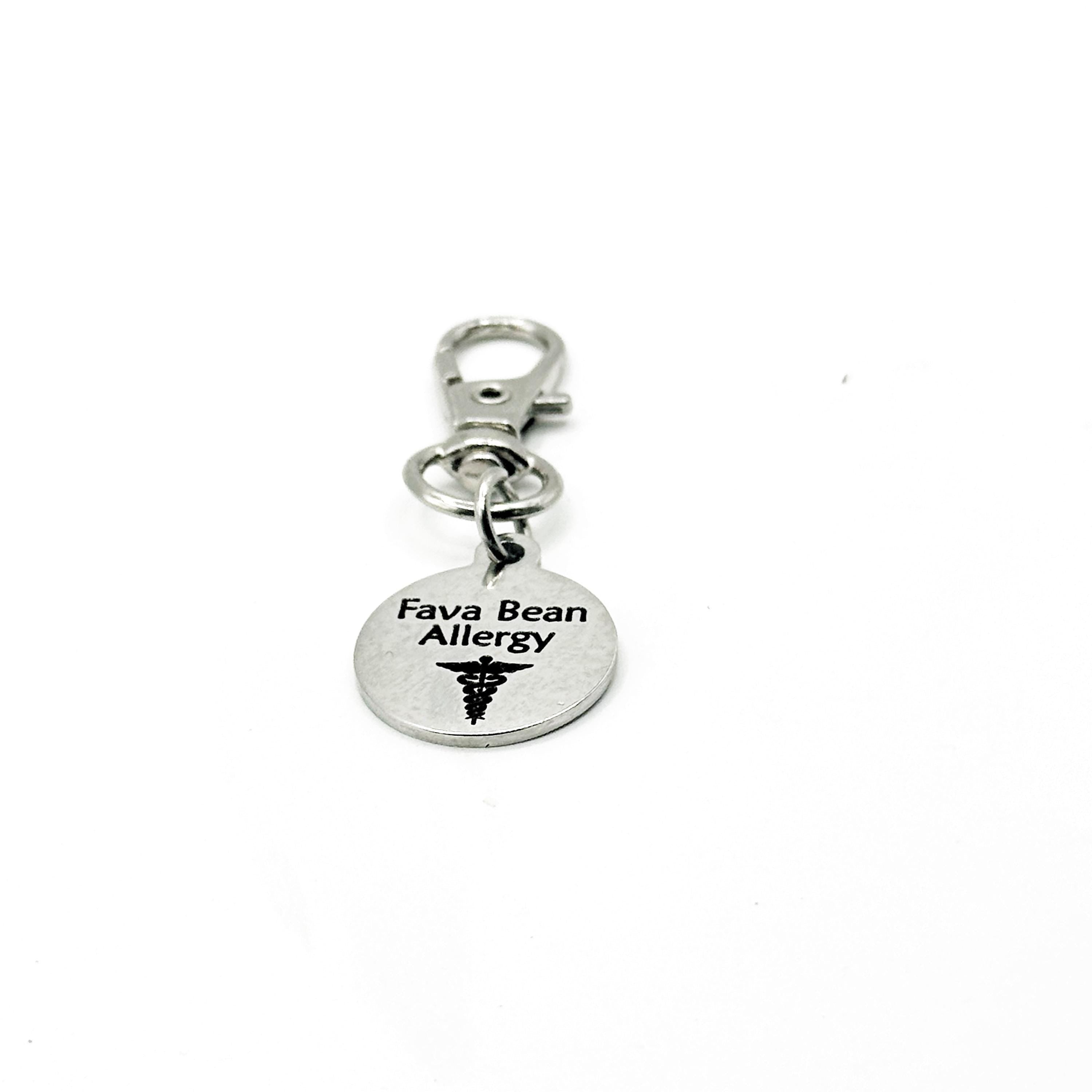 Fava Bean Allergy Medical Alert Clip On Charm Stainless Steel Allergy Charm For Bags Zippers And Keychains